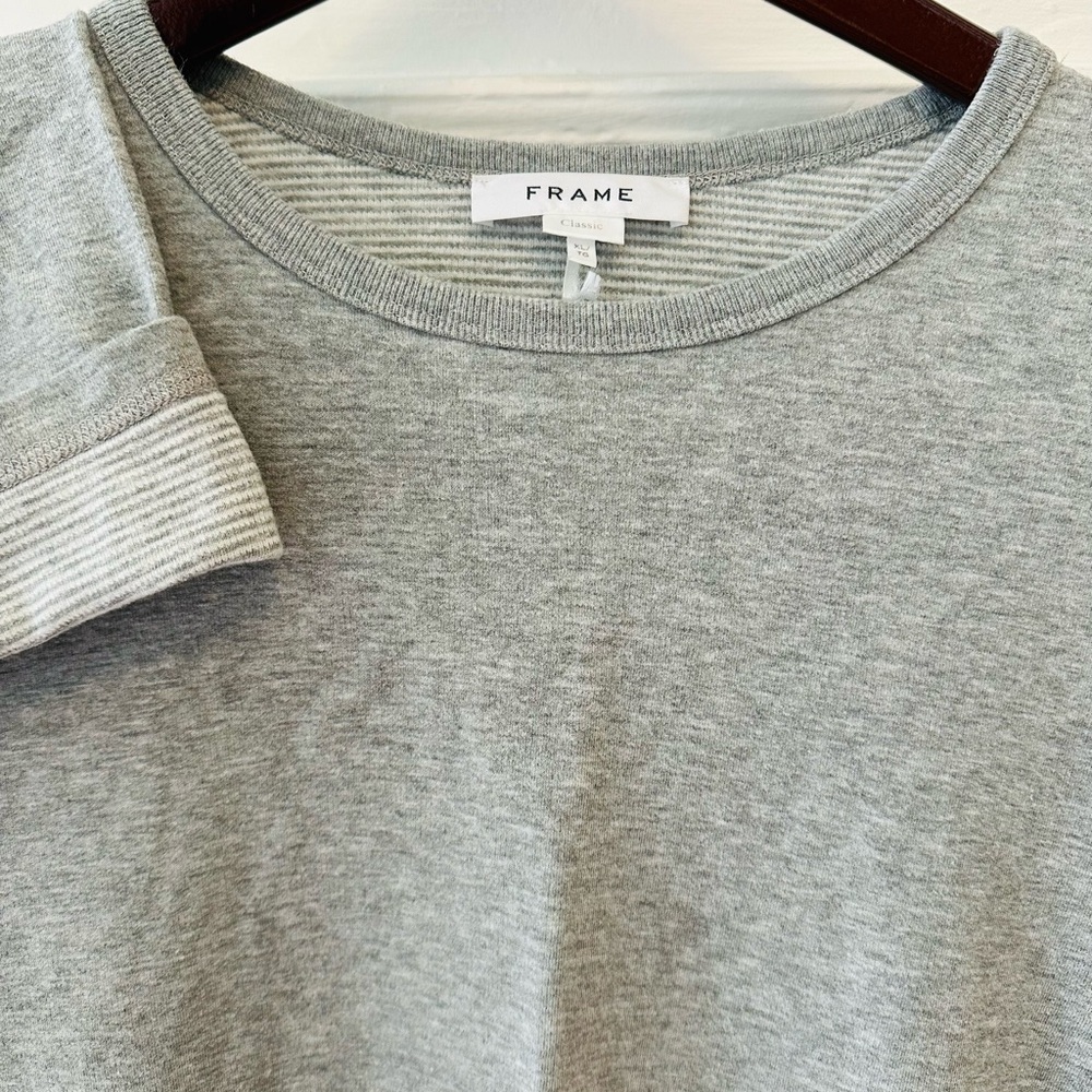 Frame Denim Men's Heather Gray Long Sleeve Tee